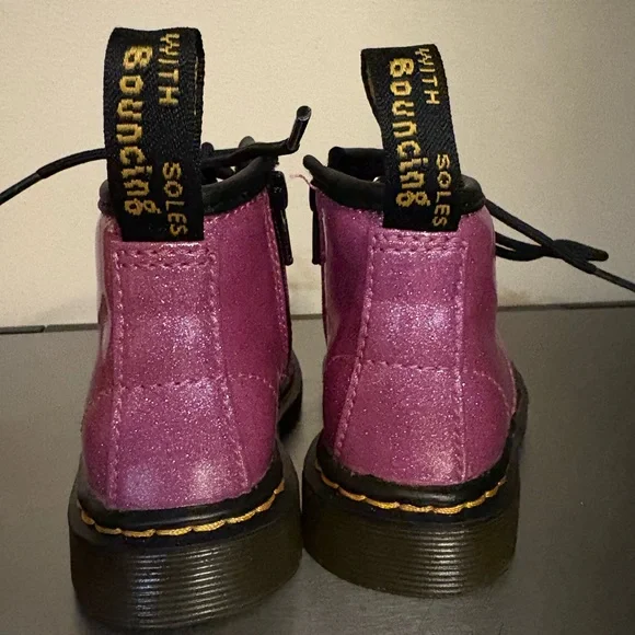 Dr. Martens 1460 Pink Glitter Boots - Picture 3 of 7